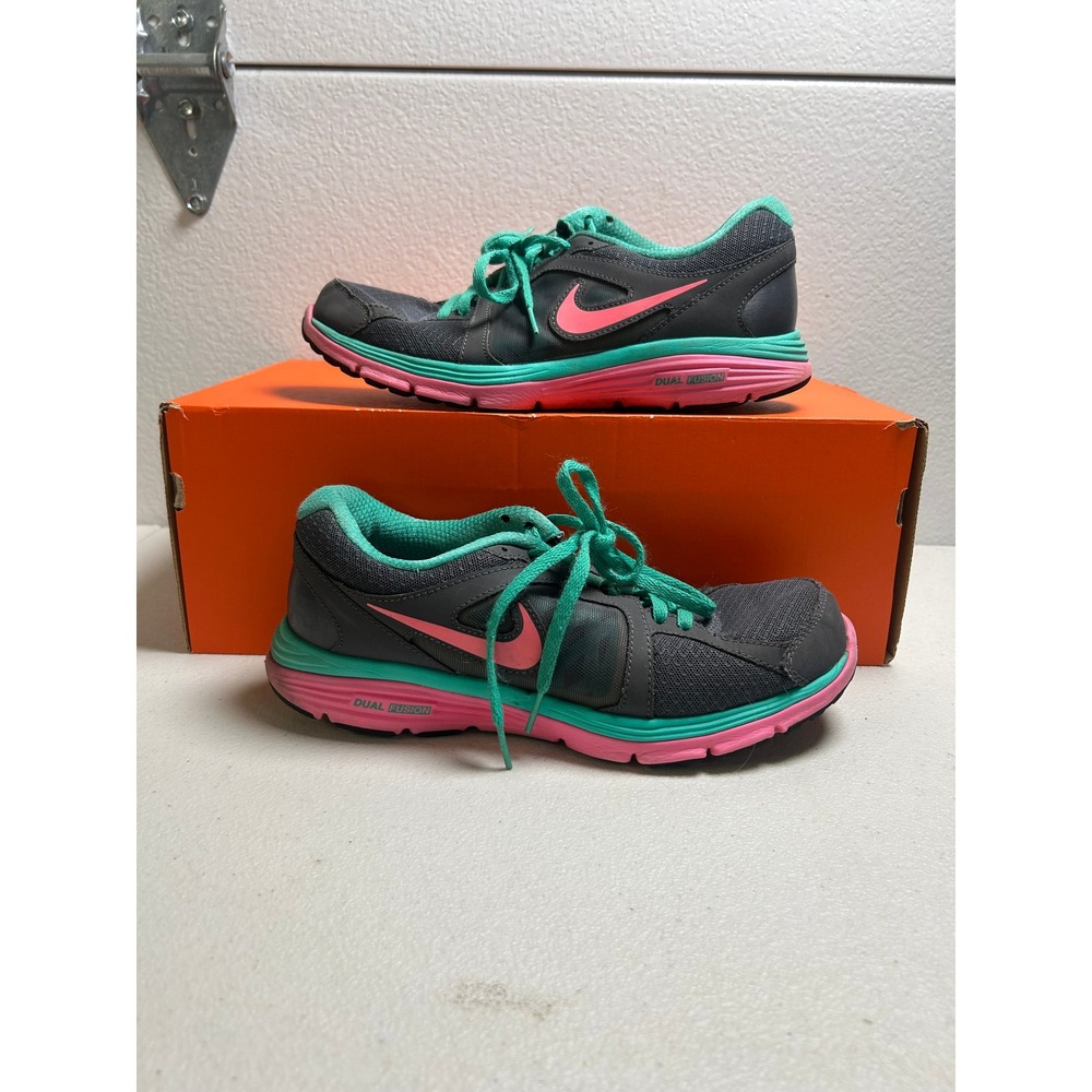 Nike Dual Fusion ST 2 Dark Grey Pink Teal Size 9 #2996